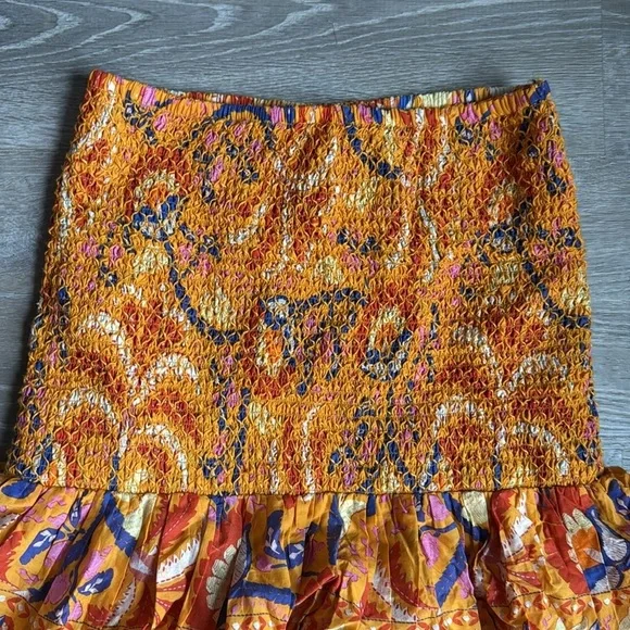 NEW Farm Rio Palms Party Smocked Mini Skirt Medium